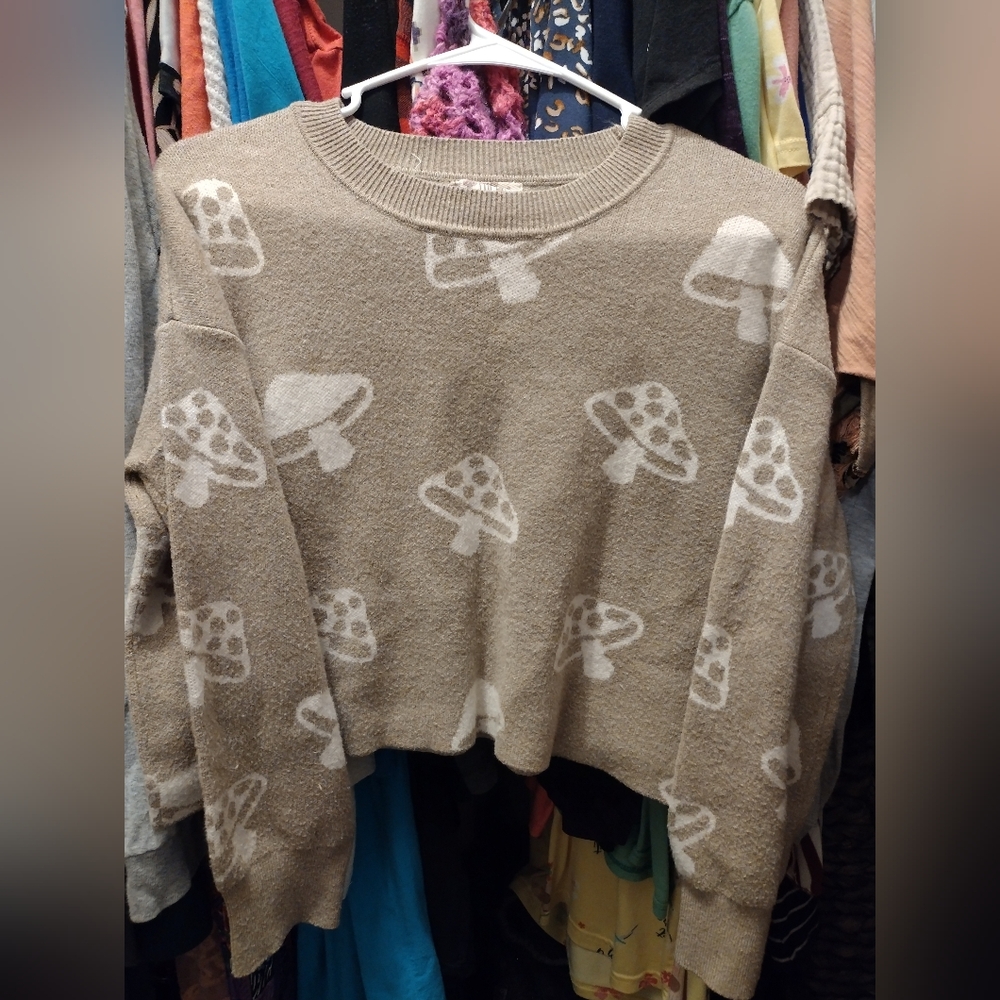 Hippie Rose Beige Mushroom Sweater